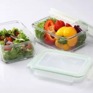 Glasslock Frischhaltebehälter Rechteckig, 3er-Set (400ml, 1000ml U. 2000ml) 9